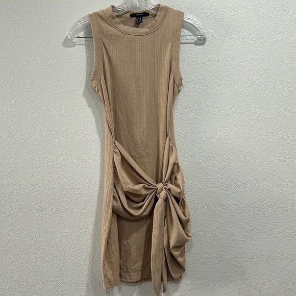 Forever 21 Sleeveless Bodycon Ruched Tie Waist Mini Dress Sz medium - Picture 1 of 9